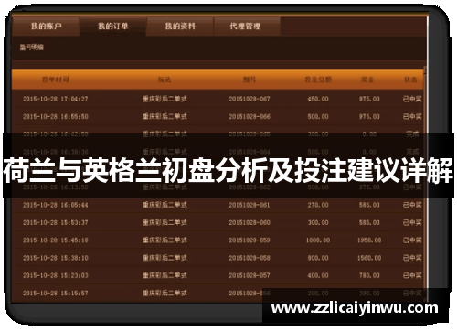 荷兰与英格兰初盘分析及投注建议详解